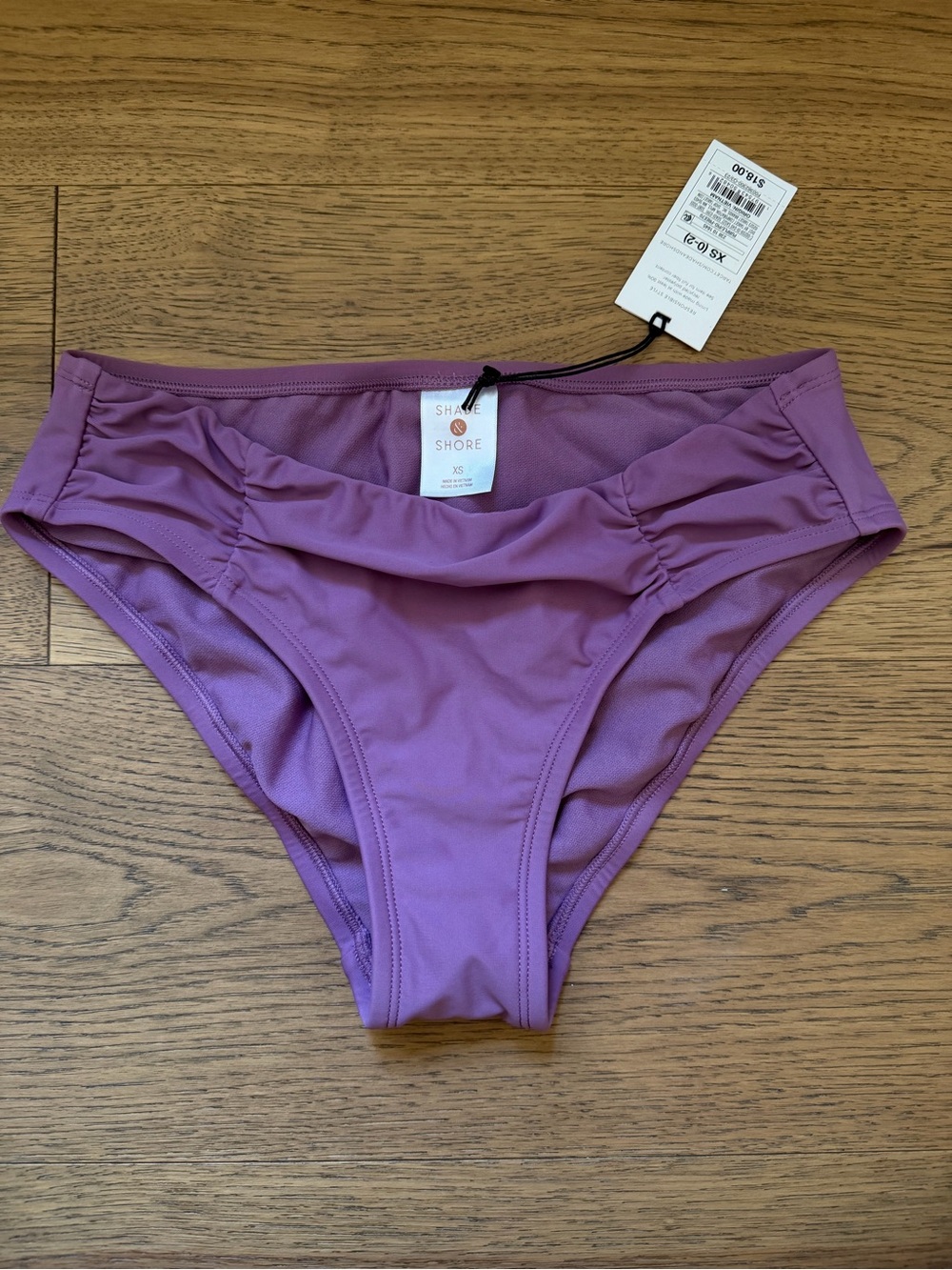 Shade & Shore NWT XS purple Stripe bikini swimsuit bottom